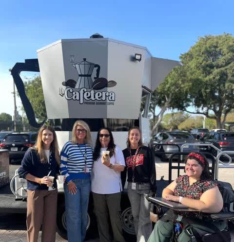 Happy guests with their Cuban coffee