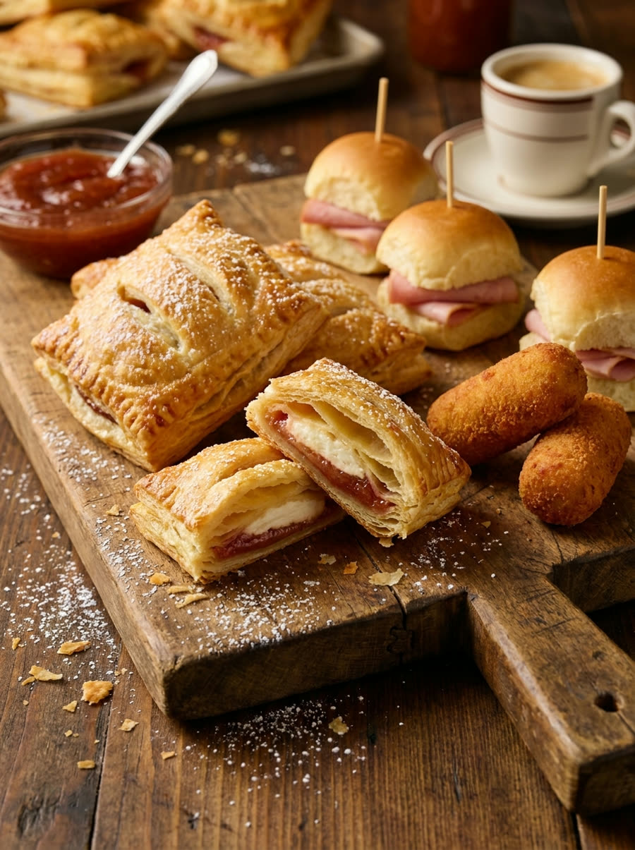 Cuban pastelitos, croquetas and sliders